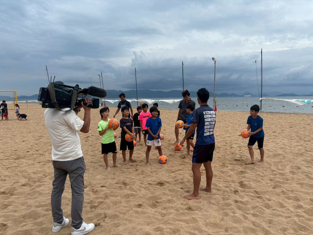 RSK山陽放送様が取材｜ハレクティオ岡山ビーチサッカースクールの取り組みを紹介いただきました